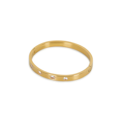 Multi Shape Stone Bracelet - Gold