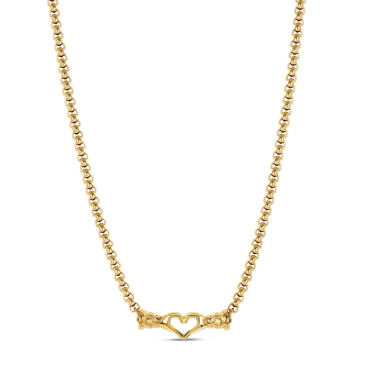 Heart Hand Pendant Necklace - Gold