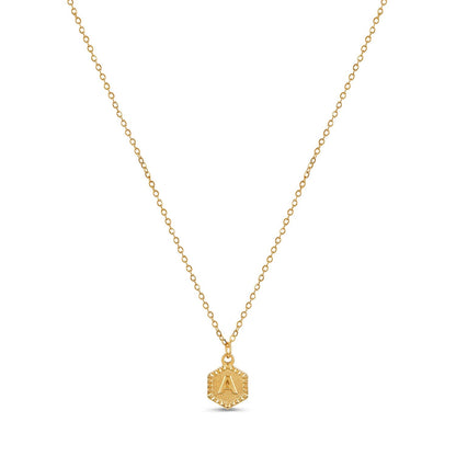 Hex Initial Necklace - Gold