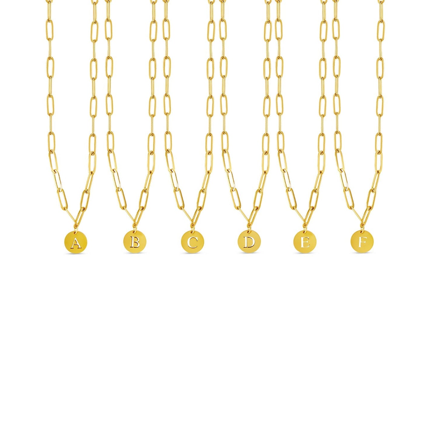 Engraved Clip Chain Initial Necklace - Gold