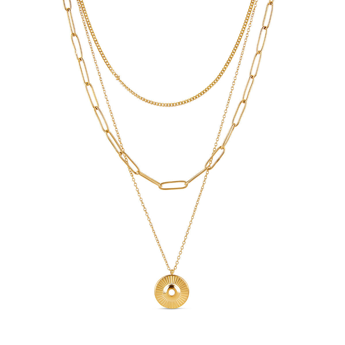 Cleopatra Triple Layered Necklace - Gold