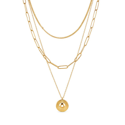 Cleopatra Triple Layered Necklace - Gold
