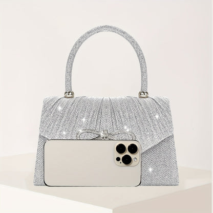 4-in-1: Glitter Clutch Bag, Removable Strap, Magnetic Closure, Lined