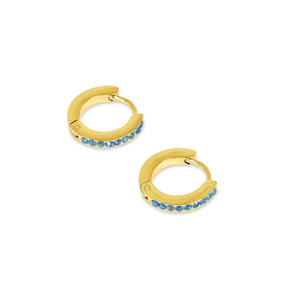 Birthstone Huggie Hoop Earrings - Gold (Select Your Birthstone!)