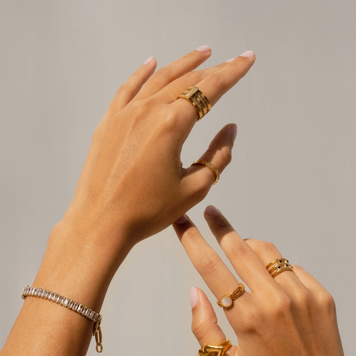 Caviar Stack Ring - Gold