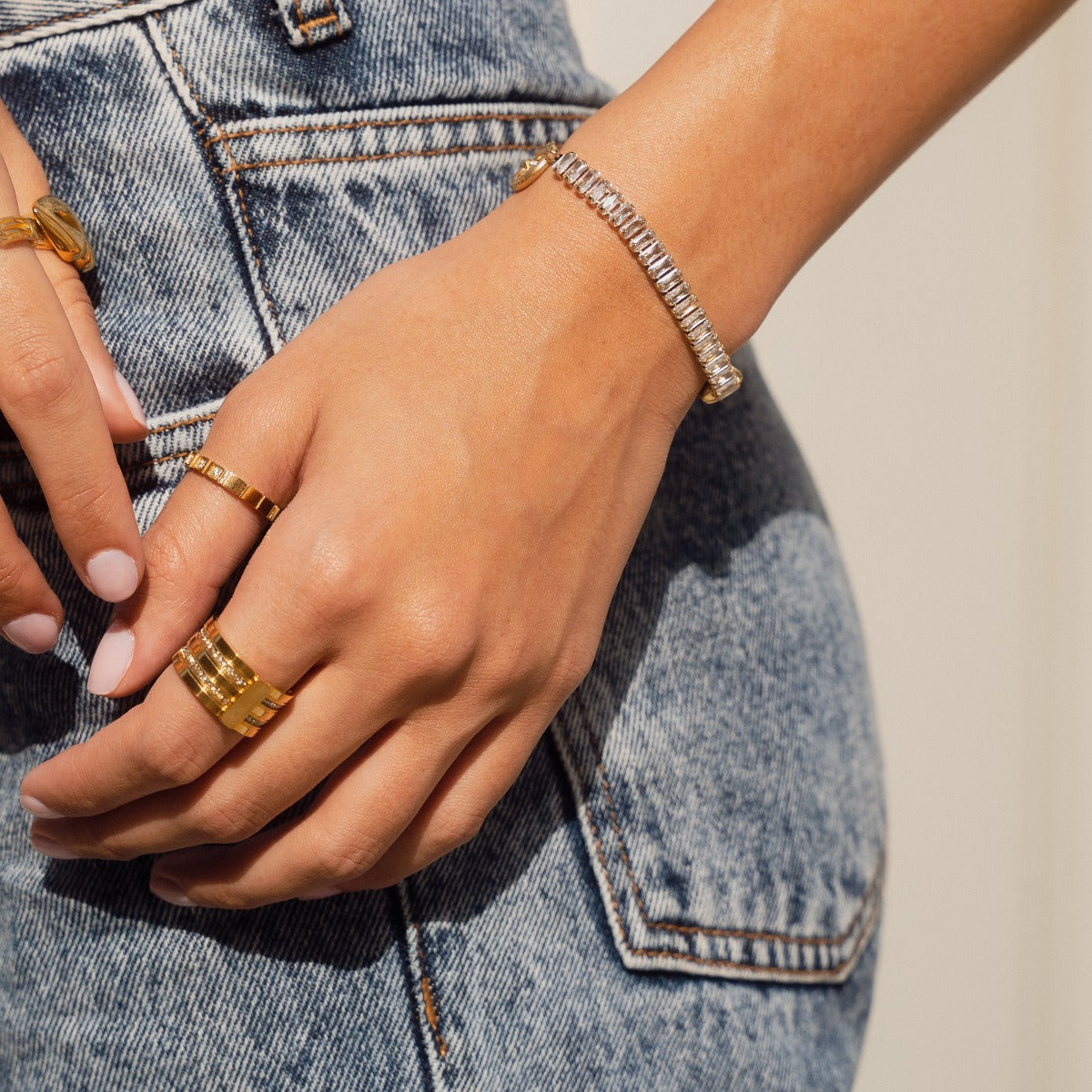 Caviar Stack Ring - Gold