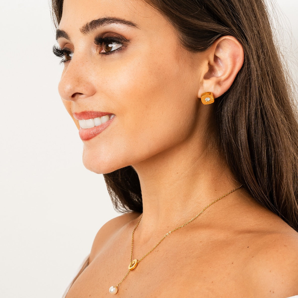 Pearl Thread Necklace - Gold