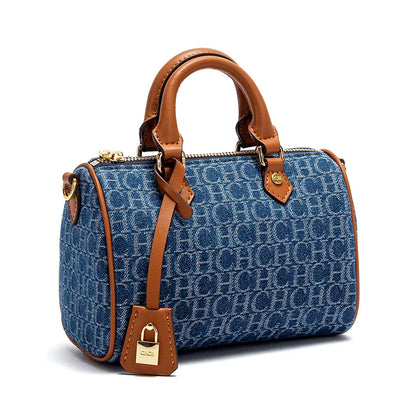 Elegant Denim Splicing Shoulder Bag for Women