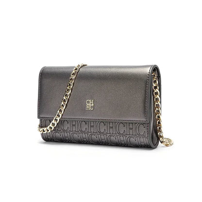 Elegant Color Block Crossbody Bag with Chain