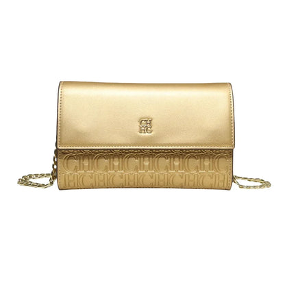 Elegant Color Block Crossbody Bag with Chain