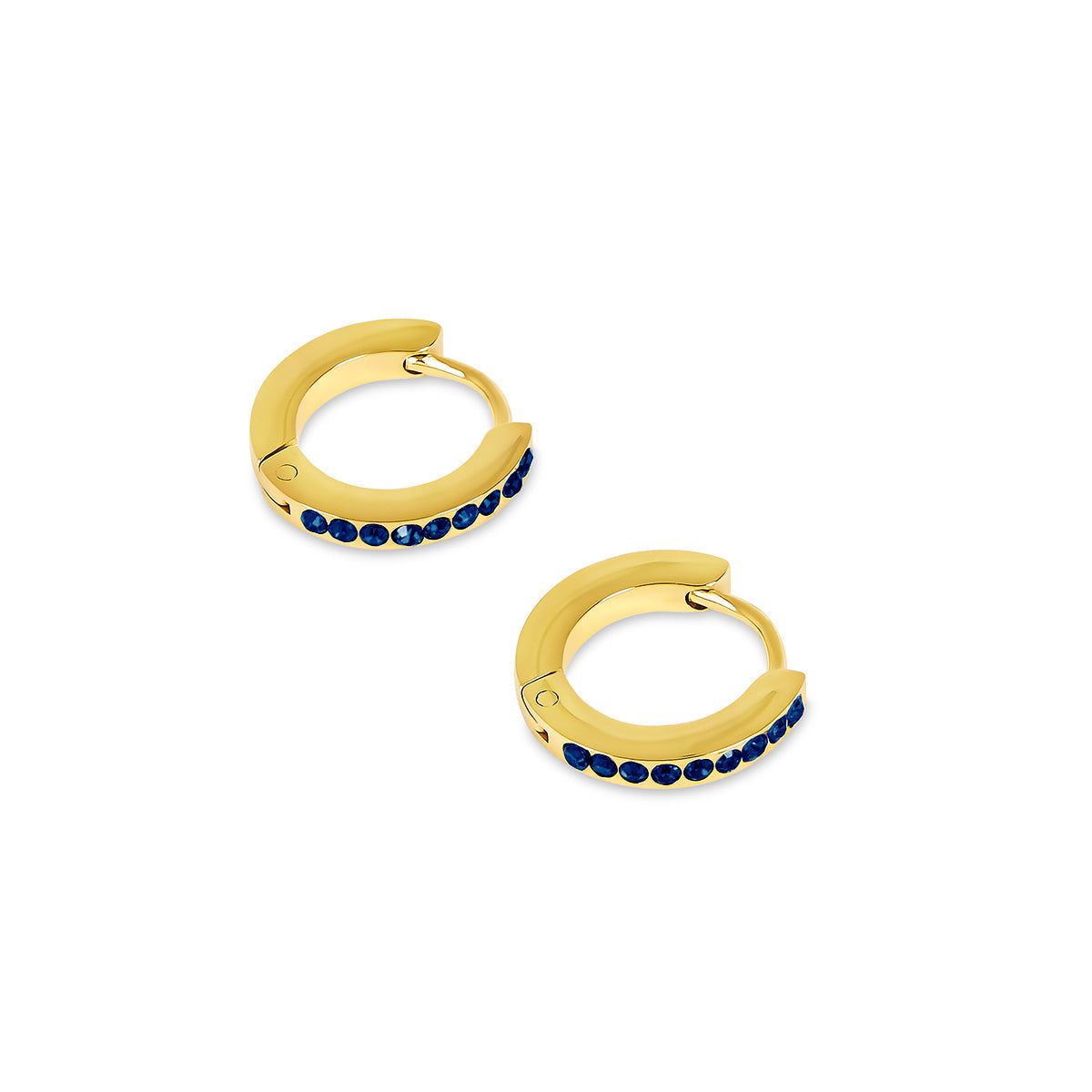 Birthstone Huggie Hoop Earrings - Gold (Select Your Birthstone!)